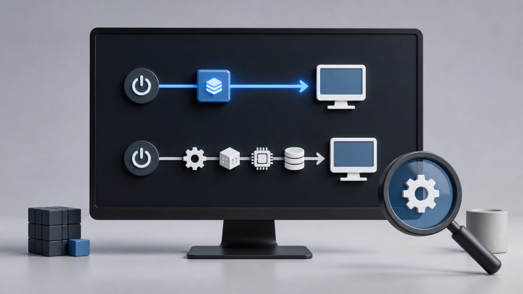 Windowsの高速スタートアップと完全な再起動を比較して切り分けるイメージ